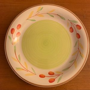 4/$15 One beige and green dinner plate